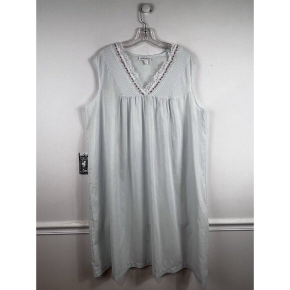 Night Flowers New York Vintage Nightgown Sleeveless Embroidered Lace White XXL - Picture 1 of 8